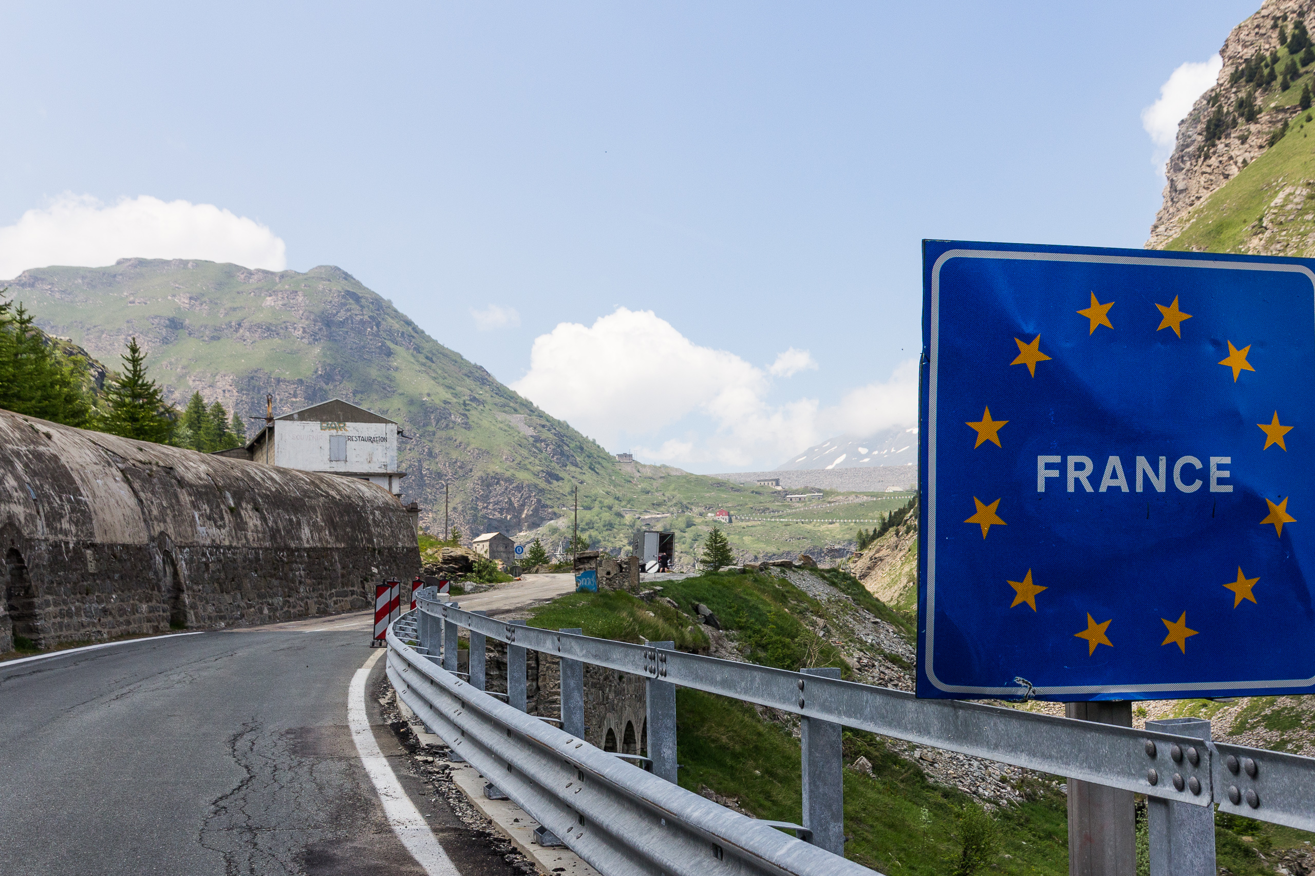 Grenze nach Frankreich am Col du Mont Cenis